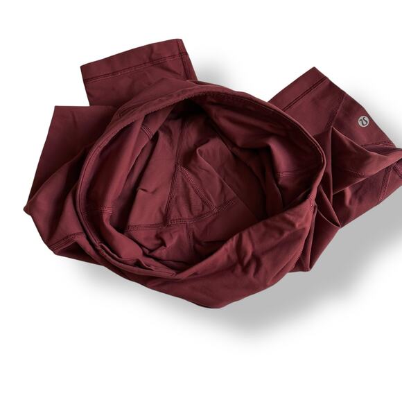 Lululemon Athletica Pace Rival‎ Cropped Leggings Womens Size 6 in Maroon Red - Picture 8 of 10